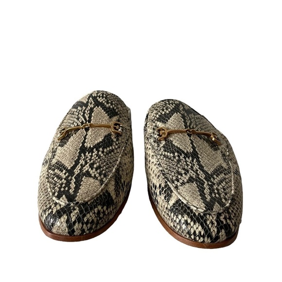 ❌SOLD ❌Sam Edelman Leather Snakeskin Flat Mules Women's size 9 - Picture 2 of 9